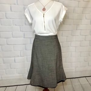 Gray wool trumpet skirt by Banana Republic